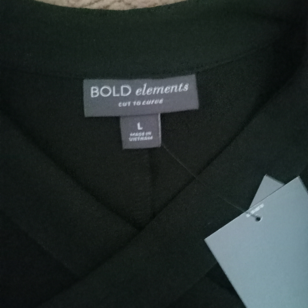 NWT Bold Elements Black Cold Shoulder Blouse Sz L… - image 5